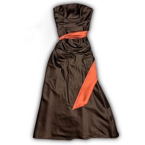 Da Vinci Size 8 Prom Dress Brown and Orange